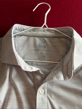 johnnie-O Featherweight Heather Light Gray Polo